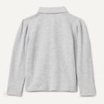 Girls' Long Sleeve Polo Shirt - Light Grey Heather