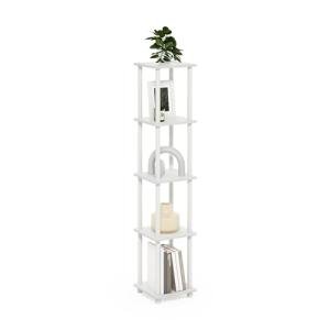 Furinno 5-Tier Corner Storage Shelves - White