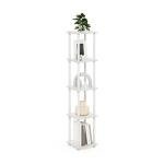 Furinno 5-Tier Corner Storage Shelves - White