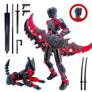 ROBTDUUMY T13 3D Action Figure Set - Black/Red