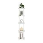Furinno 5-Tier Corner Storage Shelves - White