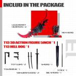ROBTDUUMY T13 3D Action Figure Set - Black/Red