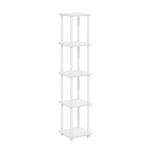 Furinno 5-Tier Corner Storage Shelves - White