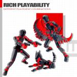 ROBTDUUMY T13 3D Action Figure Set - Black/Red