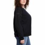 Gloria Vanderbilt Black Lace Pullover for Women