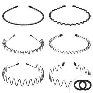 WantGor 6-Pack Non-Slip Metal Headbands for Sports