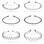 WantGor 6-Pack Non-Slip Metal Headbands for Sports