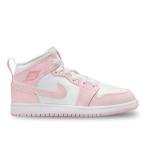 Jordan 1 Mid Kids' Shoes - Pink Foam/Fire Red