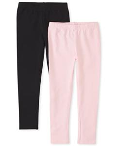 Girls' Leggings 2 Pack - Black/Shell, XL