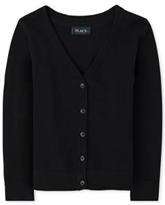 Girls' Black V-neck Cardigan Sweater by The Children's Place
