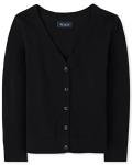 Girls' Black V-neck Cardigan Sweater by The Children's Place
