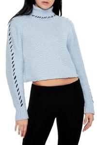 Forever 21 Women's Blue/Black Turtleneck Sweater