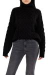 Forever 21 Women's Black Cable Knit Sweater