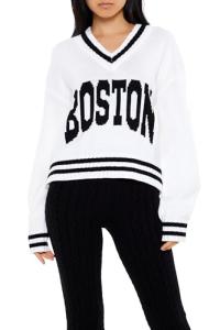 Forever 21 Women's Boston Striped Sweater Black/White