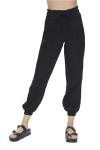 Black Drawstring Paperbag Joggers - Large