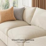 Beige Modular Sectional Couch with Cup Holders