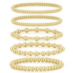 AdoYi 14K Gold Plated Beaded Bracelet Set