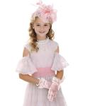 Blush Pink Tea Party Hats with Gloves & Jewelry