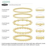 AdoYi 14K Gold Plated Beaded Bracelet Set