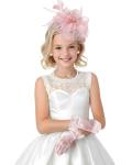 Blush Pink Tea Party Hats with Gloves & Jewelry