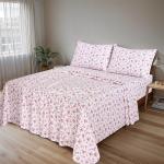 RUVANTI 100% Cotton Queen Sheets Set, Floral Design