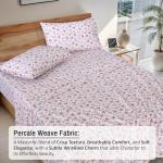 RUVANTI 100% Cotton Queen Sheets Set, Floral Design