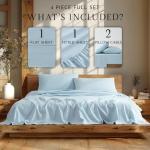 Soft Cotton Flannel Queen Sheet Set - Sky Blue