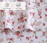 RUVANTI 100% Cotton Queen Sheets Set, Floral Design