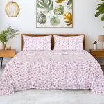 RUVANTI 100% Cotton Queen Sheets Set, Floral Design
