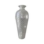 Tall Mosaic Floor Vase with Geometric Design