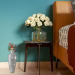 Tall Mosaic Floor Vase with Geometric Design