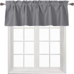 Grey Blackout Kitchen Valance Curtain, 52x18 inch