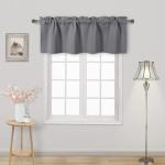 Grey Blackout Kitchen Valance Curtain, 52x18 inch