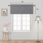 Grey Blackout Kitchen Valance Curtain, 52x18 inch