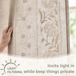 Winslow Floral Linen Curtains - 63 Inch, Ivory/Taupe
