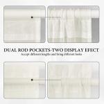 MIULEE French Door Curtains Set, Light Filtering Ivory