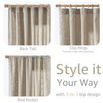 Winslow Floral Linen Curtains - 63 Inch, Ivory/Taupe