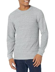 Men's Long Sleeve Slim-Fit Waffle Shirt, Light Grey