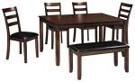 Ashley Coviar 6-Piece Dark Brown Dining Set