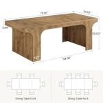 Tribesigns 71-Inch Farmhouse Dining Table for 6-8