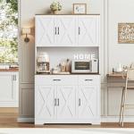HOSTACK 71" Farmhouse Pantry Cabinet with Charging Station