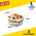 Glad 42 Ounce Tall Food Storage Containers - 3 Pack