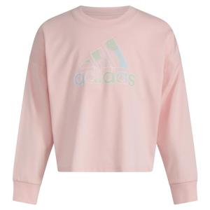 adidas Girls' Long Sleeve Crew Tee, Pink 3T