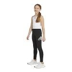 adidas Girls' Black Logo Fitted Leggings