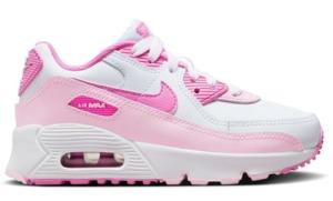 Nike Air Max 90 Kids' Shoes, White/Pink, Size 3