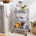 Amazon Basics 3-Tier Kitchen Utility Cart, Charcoal