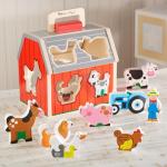 Melissa & Doug Take-Along Wooden Toy Barn Set
