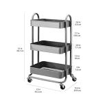 Amazon Basics 3-Tier Kitchen Utility Cart, Charcoal