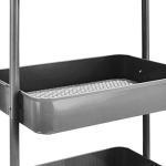 Amazon Basics 3-Tier Kitchen Utility Cart, Charcoal