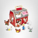 Melissa & Doug Take-Along Wooden Toy Barn Set